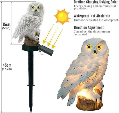 2 Packs Outdoor LED Owl Ground Plug-in Lawn Lamps, Solar Garden Stake Light, Courtyard Ground Solar Energy Decoration Landscape Lights (2 Qwl Lamp Brown)