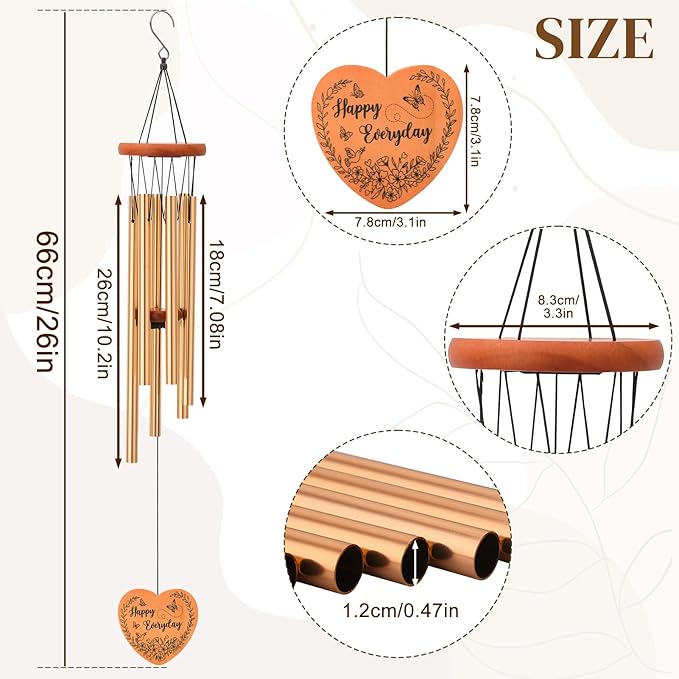 Gifts from Sisters, Birthday Gifts Wind Chime, Unique Windchimes for Chirstmas Wedding Graduation Thanksgiving Gift for Bestie, Sisters-in-Law Patio, Graden Decoration, Xmas