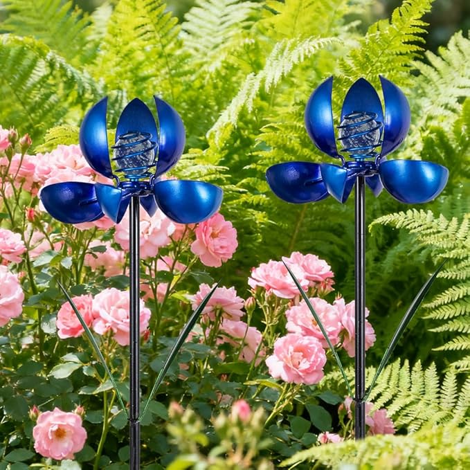 Metal Wind Spinners Outdoor,2Pack Pinwheels for Yard and Garden, Decorative Garden Stakes for Patio,Lawn, Outdoor