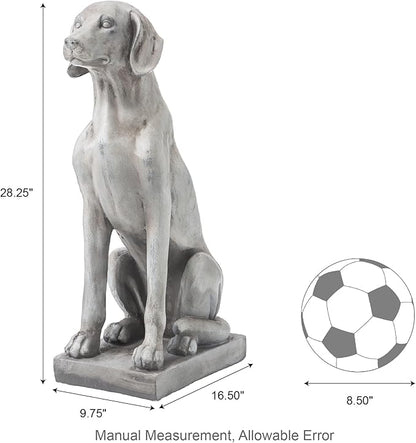 Glitzhome GH20382 Sitting Labrador Retriever Dog Statue, 28.25 Inch, Antique Beige