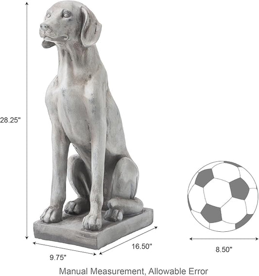 Glitzhome GH20382 Sitting Labrador Retriever Dog Statue, 28.25 Inch, Antique Beige