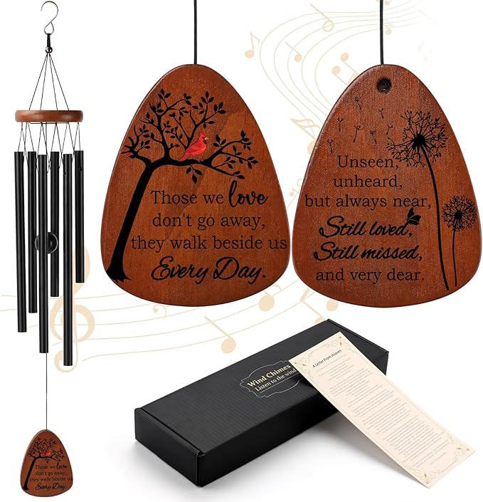 PRSTENLY Memorial Wind Chimes, 26 Inch Memorial Gifts for Loss of Loved One, Sympathy Gift Baskets for Loss of Mom Dad Son Daughter Husband Wife, Bereavement Remembrance Gift in Memory of Loved One