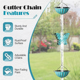 Tfro & Cile Butterfly Rain Chain Gutter Downspout Catcher Outside Water Diverter Decorative Garden Rain Cups Chime Home Decor - 8 1/2 Feet Long