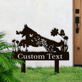 Personalized Metal Custom Garden Sculptures Statues, Yard Art,Shed, Flowerbed Decoration, Outdoor Decor, Animal Stake Pack, Cat Kitty Rabbit Bunny Dog Puppy Flower Metal Signs (Dog A)