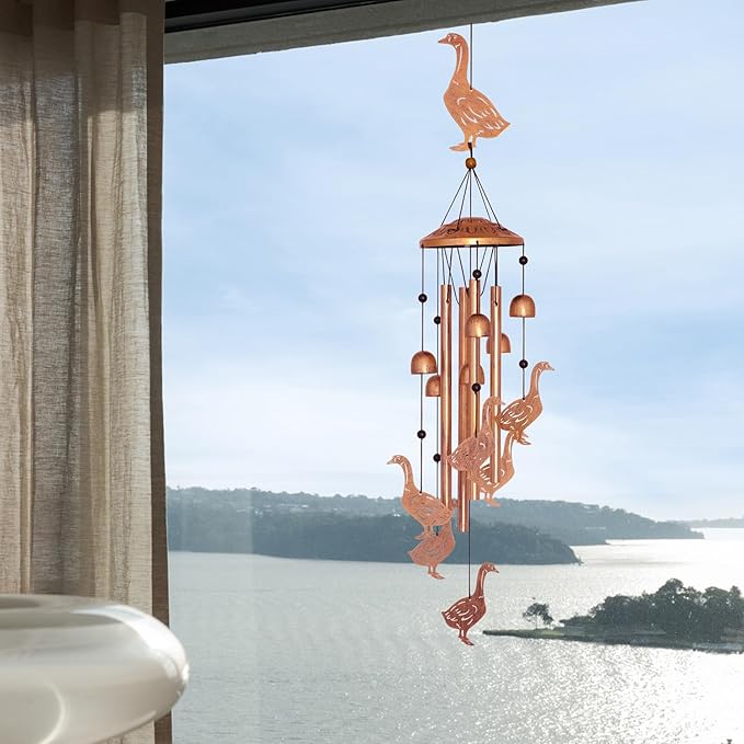 GDNSFIT Goose Wind Chimes for Outside, Metal Windchimes Outdoors, Goose Gifts for Women/Men, Memorial/Birthday Gifts, Garden Decor for Outside, Patio or Yard, Durable Chimes for Outdoors