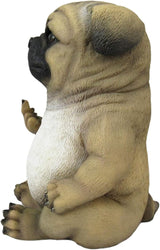 Pug Life Cheeky Middle Finger-Flipping Pug Dog Hand Painted Resin Statue - Adorable 6.75-Inch Decorative Figurine for Your Home, Office, and Garden Display