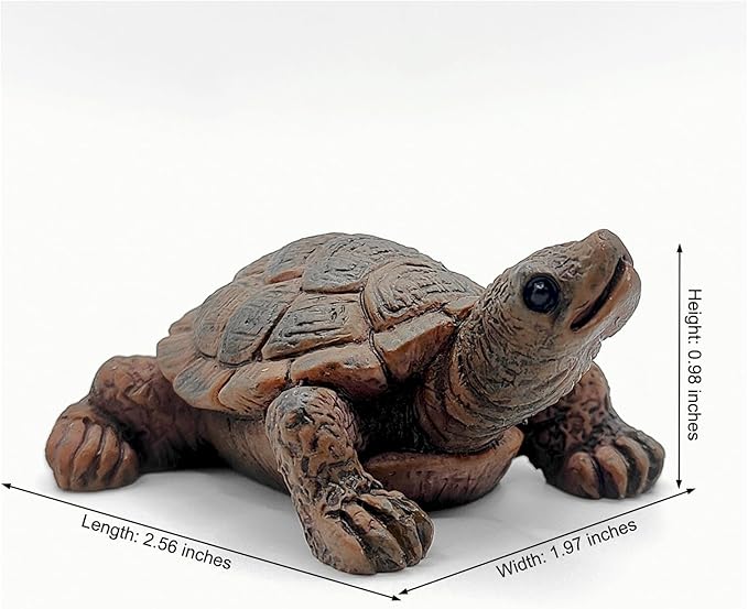 Realistic Tortoise Resin Figurine, Decorative Ornament for Garden, Pond, Patio, Courtyard, Planter and Mini Landscape, Suitable for Indoor and Outdoor Display