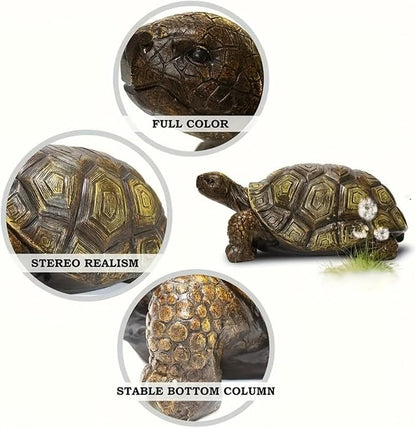 Large Turtle Statues for Garden, 21.2" x 12.5" x 9" Realistic Tortoise Outdoor Sculpture, Weather-Resistant Resin Figurine for Patio, Lawn, and Backyard Decor, Housewarming Gift