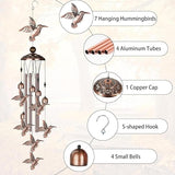 Hummingbird Wind Chimes for Outside,Metal Windchimes,Hummingbird Easter Gifts for Women/Men,Wind Chime Garden Decor Outdoor,Memorial/Housewarming/Birthday/Festival Gifts,Front Yard Decor