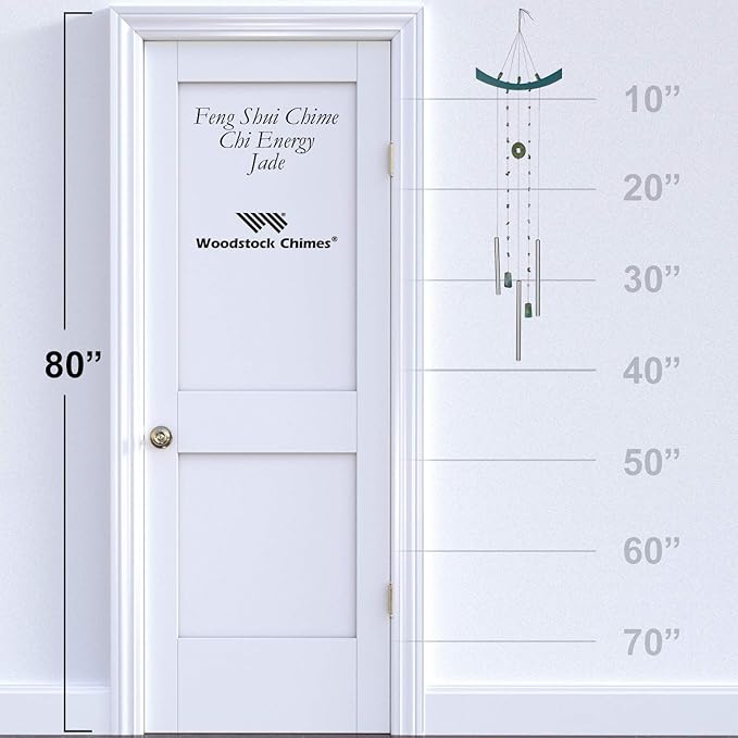 Woodstock Chimes Signature Collection, Woodstock Feng Shui Chime, 39'' Chi Energy Jade Eastern Energies Wind Chimes for Outdoor, Patio, Home or Garden Décor (CEJ)