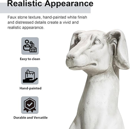 Glitzhome Sitting Dog Garden Statue, Outdoor Statue Garden Lawn Greyhound Sculpture Decorative Animal Guardian Sentinel for Driveway Porch Patio 32 Inch