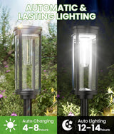 BITPOTT Bright Solar Pathway Lights, 12 Pack Solar Garden Lights Outdoor Waterproof IP65, Auto On/Off Outdoor Light Decorative Landscape Lighting for Walkway Driveway Lawn Patio Yard