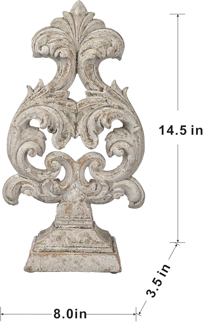 A & B Home 14.5" Decorative Crested Arrow Cement Sculpture with Aged Finish for Indoor Outdoor