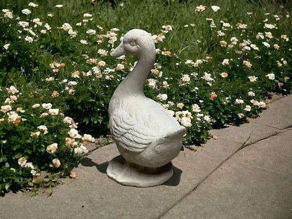 Concrete Goose Porch Statue Standing Stone Duck Figure Concrete Garden Goose Sculpture