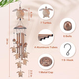Turtle Wind Chimes Outdoor Sea Turtle Gifts for Women/Men/Mom/Grandma/Wife Birthday Gifts Memorial Gift Metal WindChimes for Outside/Indoors, Home, Lawn, Porch, Patio, Garden Decor, Yard Decorations
