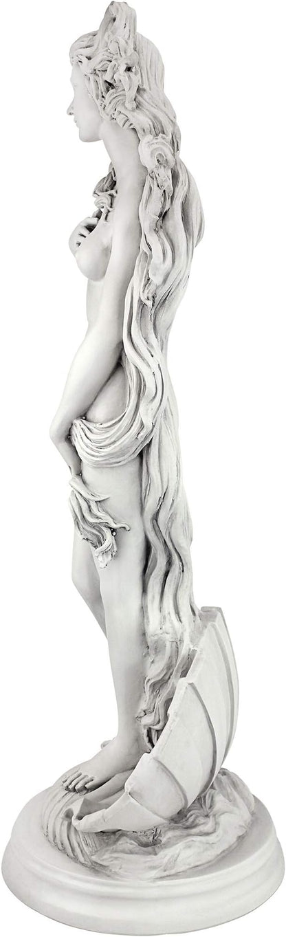 Design Toscano Birth of Venus, Roman Patroness of Love Indoor/Outdoor Garden Statue, 25 inches tall, Cast Stone Resin, Antique Stone Finish