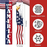 Deroro 4th of July God Bless America Patriotic Eagle Porch Banner Sign, Memorial Day American Flag Stars Stripe Front Door Decorative Hanging Welcome Banner, USA Decoration Home Outdoor Yard Decor