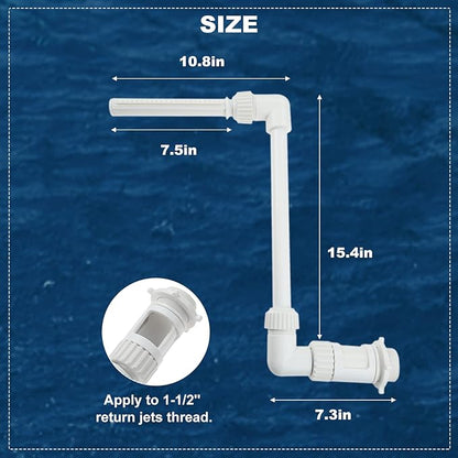 Pool Fountain for Inground Swimming Pool Adjustable Pool Fountains for Above Ground Pools Waterfall Fountain Kit Water Fun Sprinklers Fits Most 1.5" Above Inground Pools Threaded Return Jets