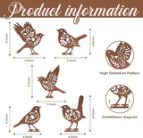Pigort Metal Birds Fence Decoration,Yard and Garden Decor, Backyard Craft Statue Ornaments - Garden Sculptures and Yard Art