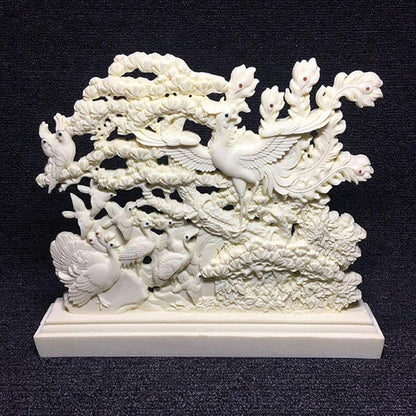 Garden Ornaments Decor Statue Outdoor,Abstract Unique Statue Sculpture Creative Statues and Sculptures Outdoor Decor for Garden,White Bird Phoenix Illustration Art Statue Auspicious Animal P