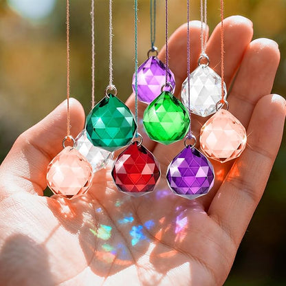 Suncatcher Crystal Prism Ball 20mm, Multicolor Crystal Ball Rainbow Prism Pendants Window Hanging Decor for Home, Garden, Party, Gift 20 Pack