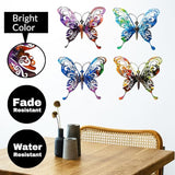 4Pcs Butterfly Metal Sign Wall Art Decor,Set of 4 Colorful Butterflies Ornament Bedroom Hanging Gifts for Birthday Housewarming,Butterfly Decorate for Fence Garden Yard Patio Farmhouse Front Door