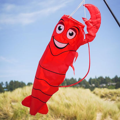 In the Breeze 5010 — 3D Lobster Windsock — Hanging Outdoor Beach Decoration for Homes, Gardens, Yards