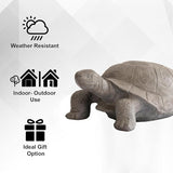 XBrand 30.3" L Light Grey Polystone Turtle Statue for Indoor or Outdoor Garden Decor