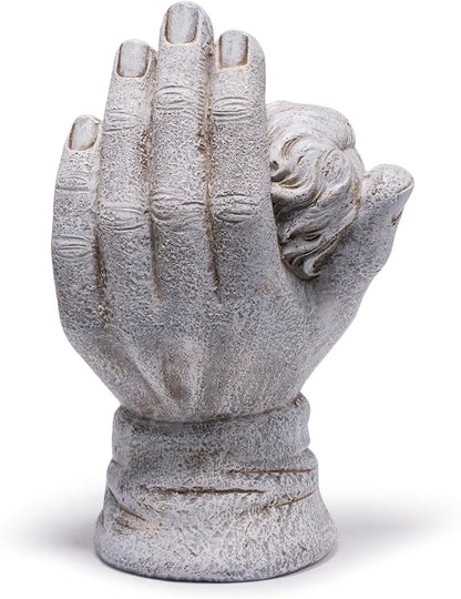basen Guardian Angel Statue in Hand, Memorial Angel Garden Statue for Outdoor Yard Lawn Patio, Resin Angel Figurine Decoration for Grave Cemetery Remembrance, Sympathy Gift Decor