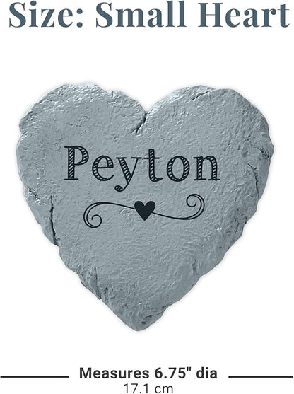 Let's Make Memories Personalized Garden Stone - Resin - Custom Garden Décor - Love Grows Here Round Stone with Heart Cutout - for Dad - for Father's Day