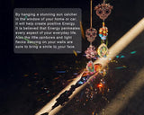 Skull-Shaped Colorful Rhinestones Pendant, Crystal Beads Chain with Glass Chandelier Suncatcher Drops Prisms Hang Ornament, Pack of 2