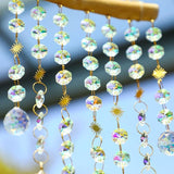Crystal Suncatchers Window Crystals Hanging Suncatcher Colorful Glass Beads Chain Wind Chimes for Garden Outdoor Pendant Home Decor Gifts (Leaf)