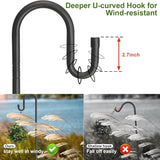 Hummingbird Feeder Pole for Outdoors - Heavy Duty Bird Feeder Stand with Adjustable Stake,62"Rustproof Shepards Poles with Hangers Holder for Birdfeeder,Wind Chimes,Lanterns,Wreaths,Black
