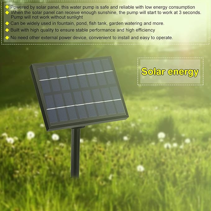 Solar Fountain for Bird Bath, 1.8W Solar Panel Water Pump Kit Outdoor Powered Fountain Decor with 4 Nozzle Long Cable for Small Pond Patio Garden Pool And Fish Tank