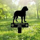 Custom Bullmastiff Dog Metal Memorial Garden Stake Personalized Pet Grave Marker Name Sign Remembrance Stake Decor,Memorial Statue Sign for Garden Outdoor Outside Yard Decor Sympathy Dog Loss.