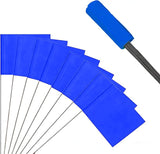 50Pack Blue Marking Flags, JIZHGRAD 13x4x5 Inch Marker Flags Use for Yard & Lawn, Boundary & Dog Training, Survey & Landscape, Sprinkler & Surveyor, Garden & Construction, High Visibility, Sturdy, Versatile, UV & Weather Resistant