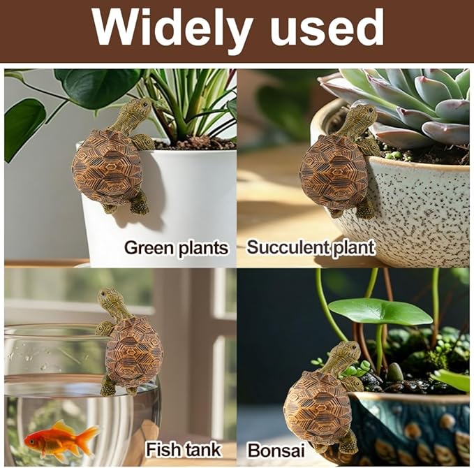 Turtle Statue Tortoise Figurine Plant Pot Hanger, Mini Climbing Turtle Ornament Garden Decor, Resin Cute Tortugas Ornament Desk Decor for Bonsai Succulents Aquariums