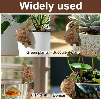Turtle Statue Tortoise Figurine Plant Pot Hanger, Mini Climbing Turtle Ornament Garden Decor, Resin Cute Tortugas Ornament Desk Decor for Bonsai Succulents Aquariums