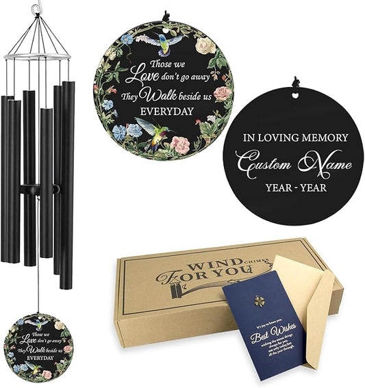 Personalized 30" Memorial Wind Chimes for Outside, Bereavement Gift in Remembrance of a Loved One, Sympathy Gift for Loss of Mother Father Husband, Garden Patio Decor