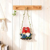 Valentine Gnome Couple on Swing, Cute Wedding Gnomes Figurines for Home & Garden Décor, Romantic Gnomes for Yard, Outdoor Gnome Statues for Porch, Patio, Tree Decorations