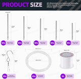 Swpeet 60Pcs Wind Chime Tubes Parts and Transparent Top Circles of Wind Chime with 100 Yard Wind Chime Wire and Swivel Hooks Clips Making