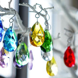 H&D HYALINE & DORA 38mm Multi-Color Feng Shui Faceted Decorating Crystal Grid Prism,Pack of 12