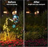 SRNPMIU Solar Watering Can Light, Yard Outdoor Decor Lights, IP65 Waterproof, Hanging Butterfly Garden Light, Outside Garden Flower Bed Decor, Women Gift, Birthday Gifts