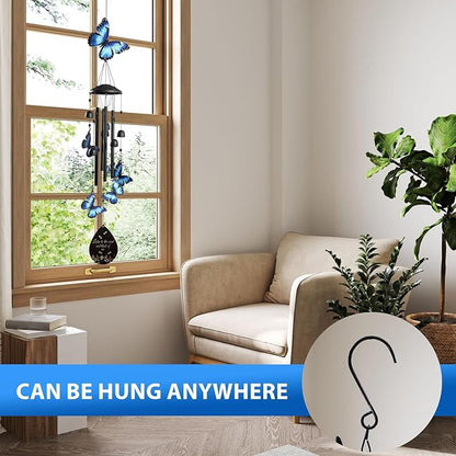 Butterfly Wind Chimes for Outside, Windchimes Outdoors Metal Wind Chimes Butterfly Garden for Patio Porch Backyard