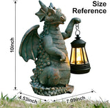 JOYBEE Dragon Solar Outdoor Garden Statue - Dragon Outdoor Figurie Lights - Yard Decorative Outdoor Statue Suitable for Patio, Balcony, Patio Decoration - Specially Customized Gift for Mom