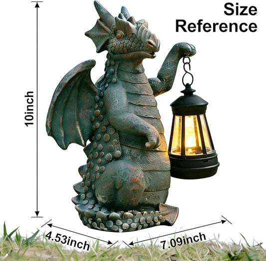 JOYBEE Dragon Solar Outdoor Garden Statue - Dragon Outdoor Figurie Lights - Yard Decorative Outdoor Statue Suitable for Patio, Balcony, Patio Decoration - Specially Customized Gift for Mom