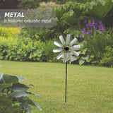 Yardwe Large Metal Windmill Ornament Outdoor Garden Decor Rotatable Wind Spinner with Durable Metal Construction for Lawn Patio Courtyard