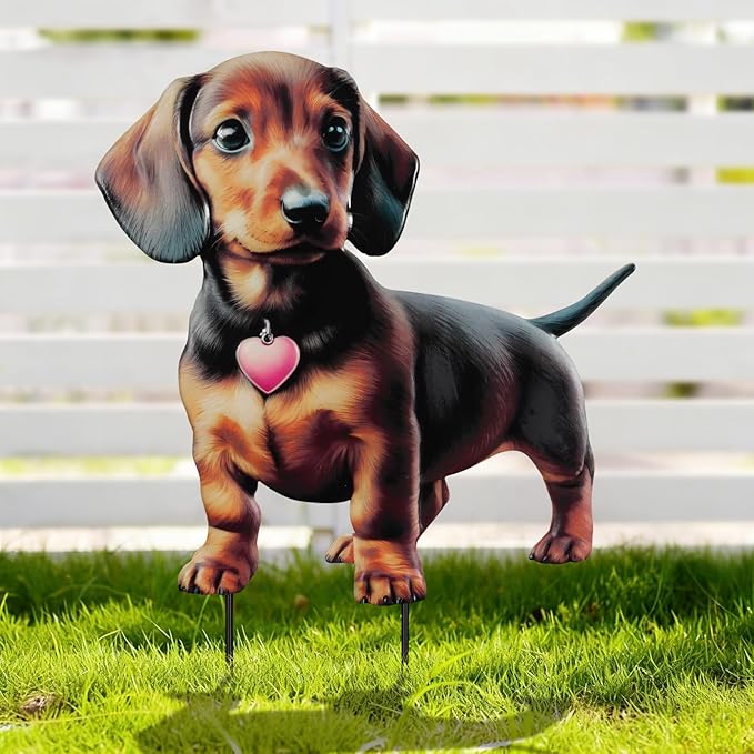 nawaza Dachshund Metal Garden Stakes Decorative,Outdoor Garden Dog Decor Stake,Birthday Gifts for Mom Women,Decorative Metal Housewarming Ornament for Lawn Patio Yard Pathway