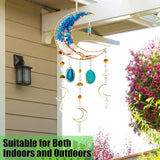 Moon Wind Chimes with Handcrafted Crystal Tree for Home Wall Decor Aesthetic, Dorm Wall Decor, Iridescent Décor, Crystal Sun Catchers, Unique Gift for Women, Teen Girl Gift