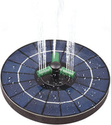 Generic Solar Fountain with RGB Lights, 23cm Glass Panel 1500mAh Rechargeable Battery 7 Nozzles 60cm Spray Height with 3 Suction Cups Color Changing LED for Bird Bath Pond Garden (6W Diameter 23CM)